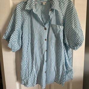Cato Light Blue and White Striped Casual Shirt